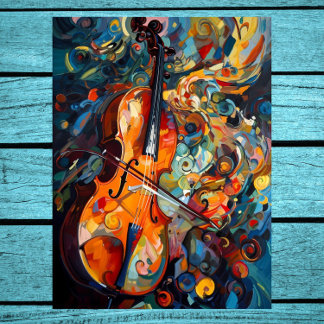 Gouache Art Coloré Cello Poster Imprimer