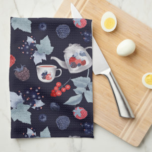 Gouache Berries Pattern Apron Kitchen Towel