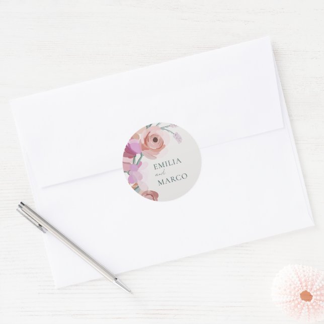 Gouache Blossoms Sticker (Envelope)