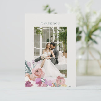 Gouache Blossoms Thank You Card