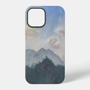 Gouache Blue Mountains: Vibrant Nature Scene iPhone 12 Case