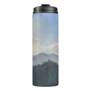 Gouache Blue Mountains: Vibrant Nature Scene Thermal Tumbler
