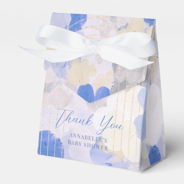 Gouache Paint Brush Stroke Baby Shower Favor Box (Front Side)