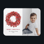 Gouache Red Winterberry Wreath Photo Christmas Magnet<br><div class="desc">Bring the beauty of winter into your home with our customizable photo Christmas magnet, featuring a stunning hand-painted gouache red winterberry wreath! This elegant magnet combines your cherished holiday photo with exquisite artistry, making it a perfect keepsake for the festive season. Celebrate the season in style with our customizable photo...</div>