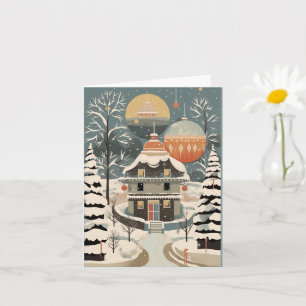 Gouache Vintage Retro Christmas  Card