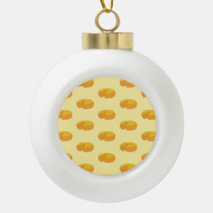 Gouda Cheese Rounds Dutch Foodie Gastronomy Ceramic Ball Christmas Ornament