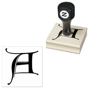 Goudy-Lombardic Gothic Versal Capital Letter A Rubber Stamp