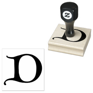 Goudy-Lombardic Gothic Versal Capital Letter D Rubber Stamp