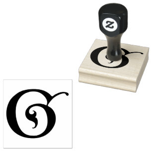 Goudy-Lombardic Gothic Versal Capital Letter G Rubber Stamp