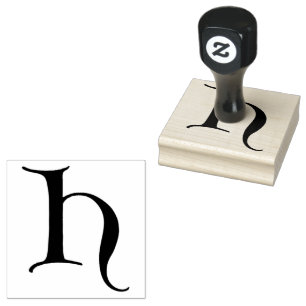 Goudy-Lombardic Gothic Versal Capital Letter H Rubber Stamp