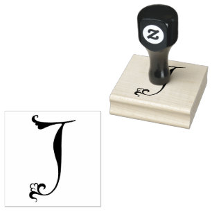 Goudy-Lombardic Gothic Versal Capital Letter J Rubber Stamp