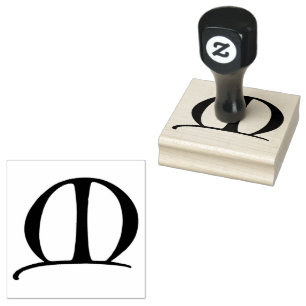 Goudy-Lombardic Gothic Versal Capital Letter M Rubber Stamp