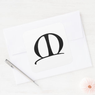 Goudy-Lombardic Gothic Versal Capital Letter M Square Sticker