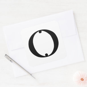 Goudy-Lombardic Gothic Versal Capital Letter O Square Sticker