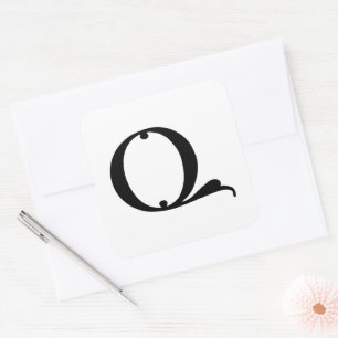Goudy-Lombardic Gothic Versal Capital Letter Q Square Sticker