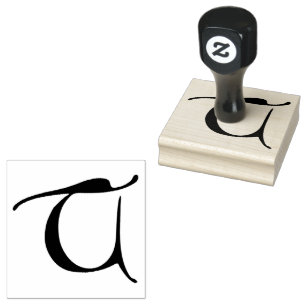 Goudy-Lombardic Gothic Versal Capital Letter T Rubber Stamp