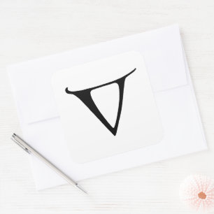 Goudy-Lombardic Gothic Versal Capital Letter V Square Sticker