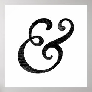 Goudy Old Style Italic Letterpress Black Poster