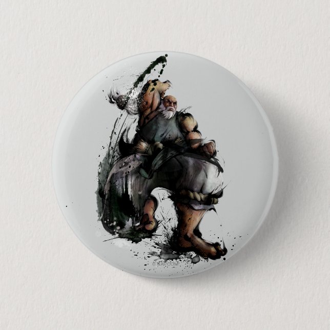 Gouken Chop 2 Inch Round Button (Front)
