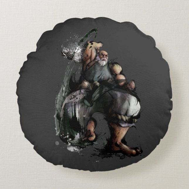 Gouken Chop Round Pillow (Front)