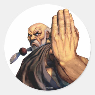 Gouken Raised Hand Classic Round Sticker