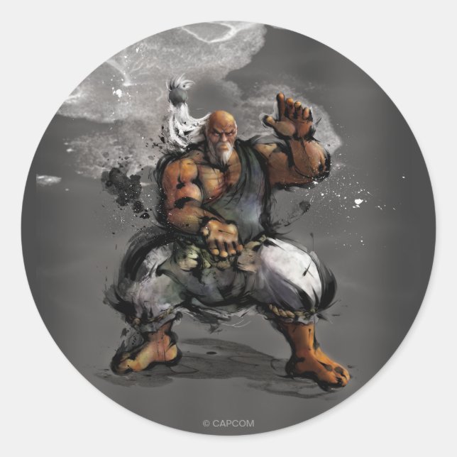 Gouken Stance Classic Round Sticker (Front)