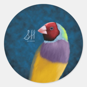 Gouldian Finch Classic Round Sticker