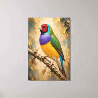 Gouldian Finch Luxury Impasto Canvas Print
