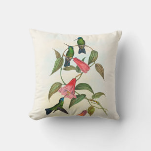 Gould's Wood Nymph by John Gould Throw Pillow
