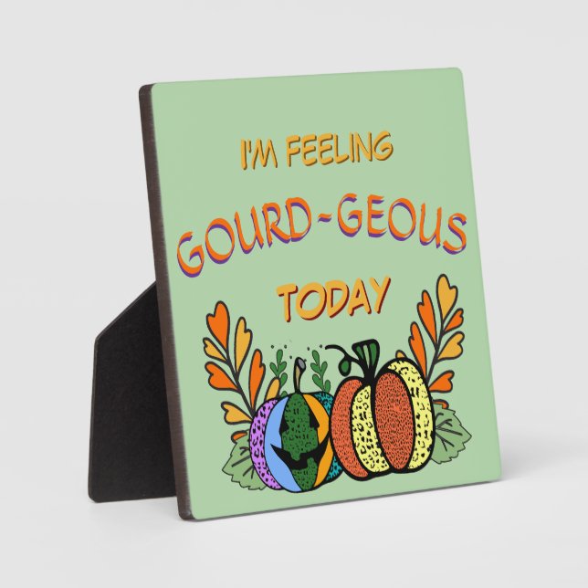 Gourd-geous Fall Pumpkins Plaque (Front)