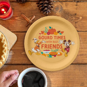 Gourd Times with Donald and Mickey Paper Plate