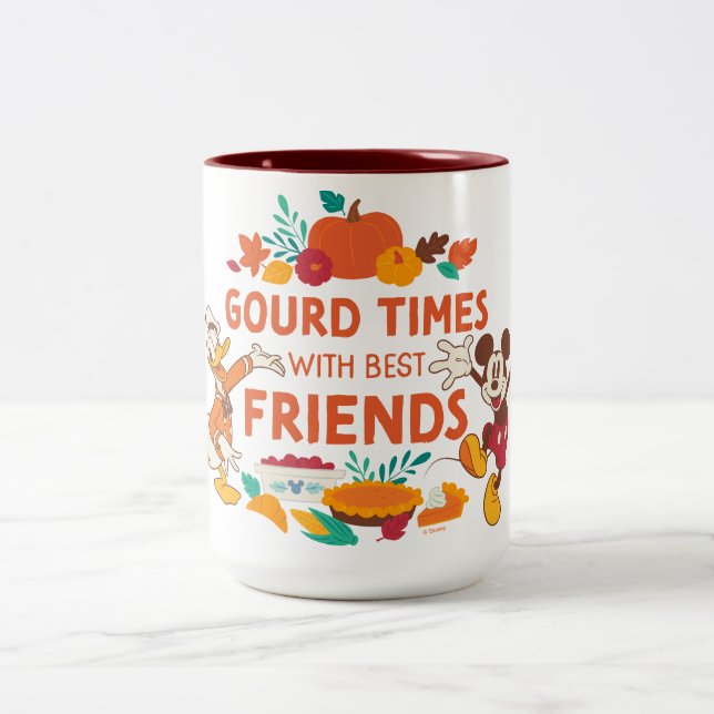 Gourd Times with Donald and Mickey Two-Tone Coffee Mug (Center)