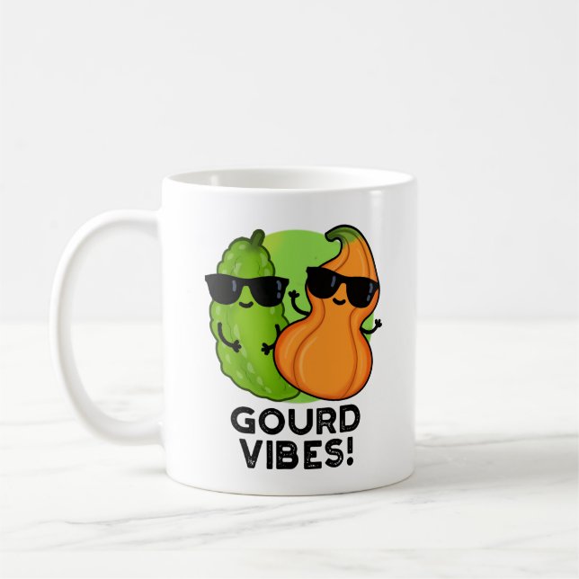 Gourd Vibes Funny Veggie Pun  Coffee Mug (Left)