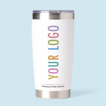 20 oz Blanc Insulated Tumbler Company Logo Marqué