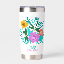 40e anniversaire floral moderne élégant coloré