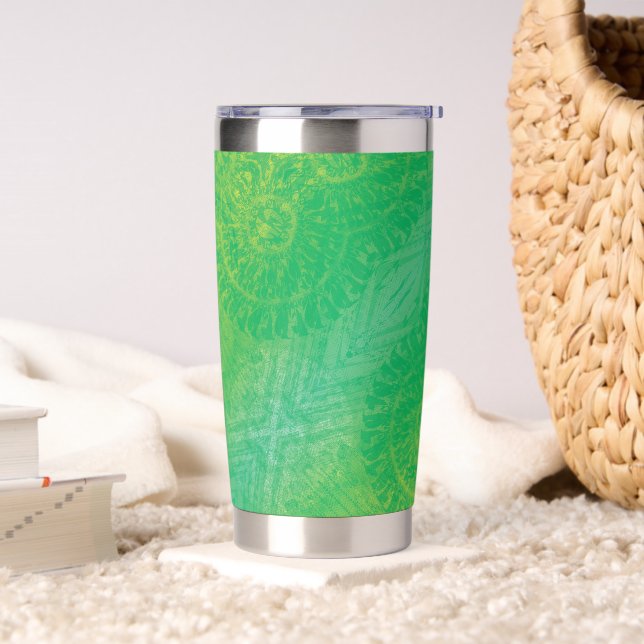 Gourde Isotherme Acceptation | Médaillons de saumons jaunes bleus (Salon)