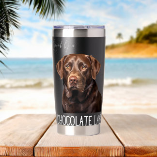 Gourde Isotherme Aimé par un amateur de chien labrador chocolat
