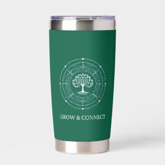 Gourde Isotherme Arbre de Vie, Grandir & Se Connecter, Tumbler Vert