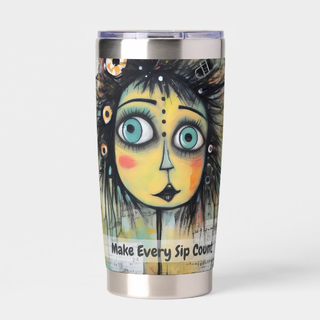 Gourde Isotherme Art collage lady 12 (Extérieur)