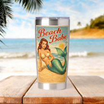 Beach Babe Pin-Up Mermaid - Retro Coastal Life Cup