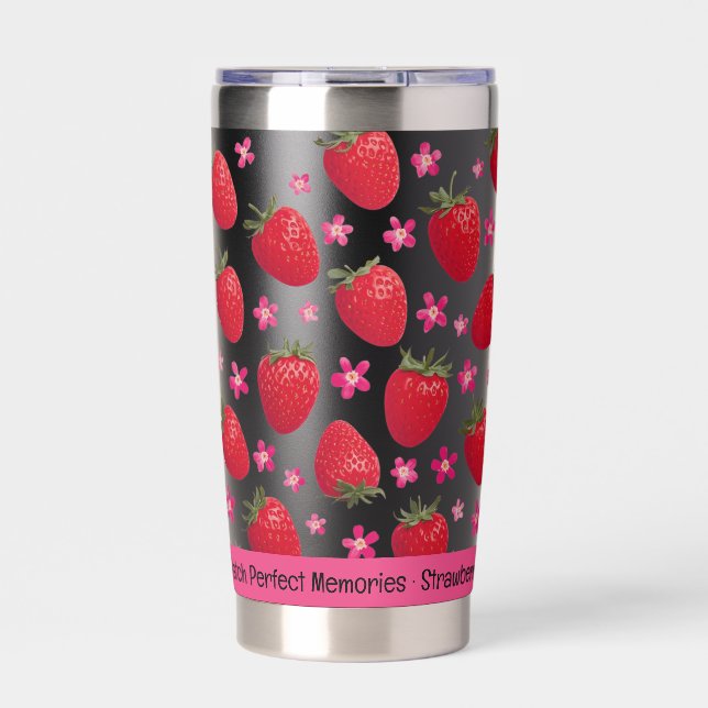 Gourde Isotherme Berry Sweet Black Strawberry Floral Tumbler (Extérieur)
