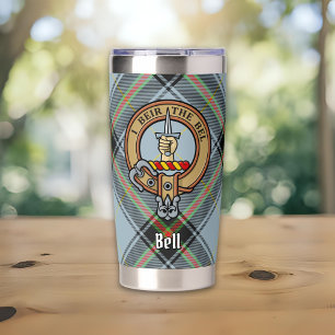 Gourde Isotherme Blason de Clan Bell sur tartan
