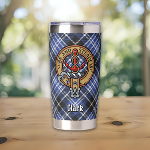 Gourde Isotherme Blason de clan Clark sur tartan