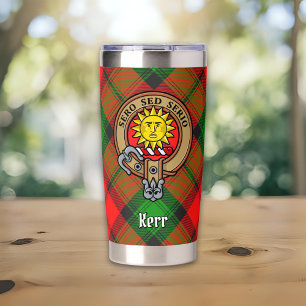 Gourde Isotherme Blason de Clan Kerr sur tartan