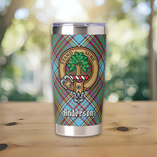 Gourde Isotherme Blason du clan Anderson sur tartan