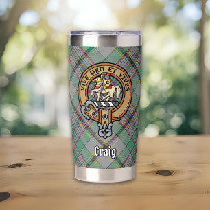 Gourde Isotherme Blason du Clan Craig sur tartan
