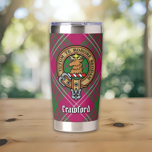 Gourde Isotherme Blason du clan Crawford sur tartan