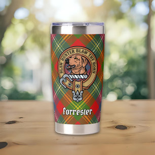 Gourde Isotherme Blason du clan Forrester sur tartan
