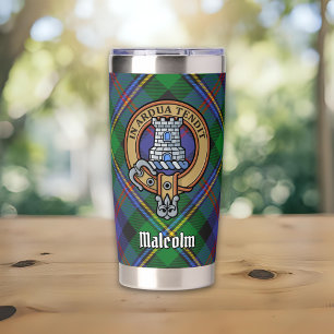 Gourde Isotherme Blason du clan Malcolm sur tartan