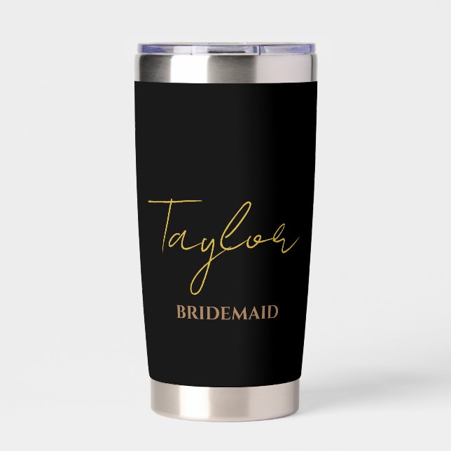 Gourde Isotherme Bridesmaid, Bachelorette Mariage Nom Personnalisé (Extérieur)